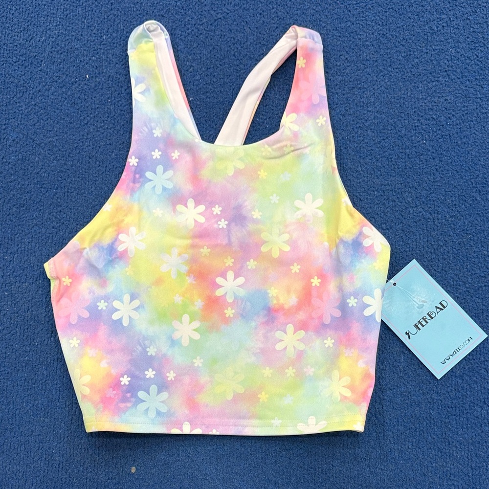 Fleo Colorful Tie-Dye Crop Top Gymnastics/Cheer/Tumbling/Crossfit